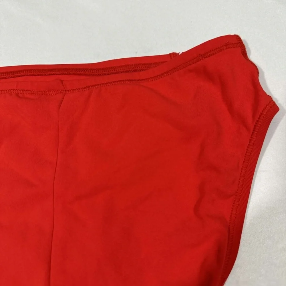 NEW $88 Robin Piccone Sailor High‎ Waist Bikini Bottoms Red [ Small ]